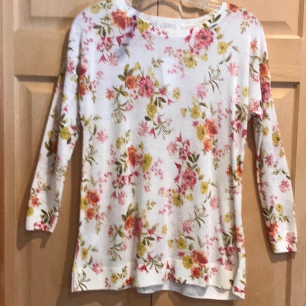 New LOFT Lightweight Floral Sweater